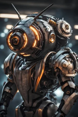 Snail in a robot transformer, super suit with spikes on his arms and shoulders, explode, hdr, (intricate details, hyperdetailed:1.16), piercing look, cinematic, intense, cinematic composition, cinematic lighting, color grading, focused, (dark background:1.1) by. Addie digi