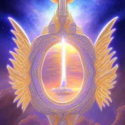 African crystal angel palace ! soft background | god rays | intricate | elegant | galactic landscape | highly detailed | illustration | depth of field, luminosity, ultra sharp focus, ultra high definition