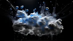 The water particles combine with each other to form clouds.