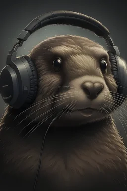 photorealistic picture of a cachalot wearing headphones