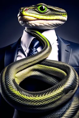 Snake dressed in a business suit