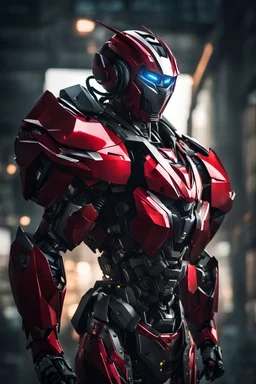 Valentine in a robot transformer, super suit with spikes on his arms and shoulders, explode, hdr, (intricate details, hyperdetailed:1.16), piercing look, cinematic, intense, cinematic composition, cinematic lighting, color grading, focused, (dark background:1.1) by. Addie digi