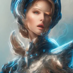 cyberblue, head, women, portrai, tron