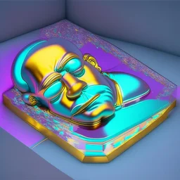 Homer Simpson sleeping in holographic foil