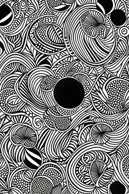 Easy Patterns Coloring page, Calming and Unique Coloring page for Kids of All Ages for Relaxation, Mindfulness, and Creativity, white and black