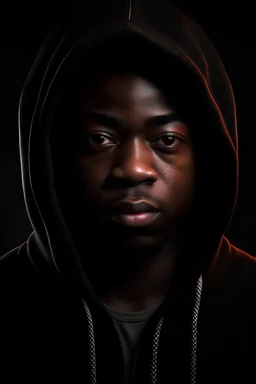 create image of a black man wearing hoodie 8k resolution, realistic, close up, high resolution beautiful, handsome,