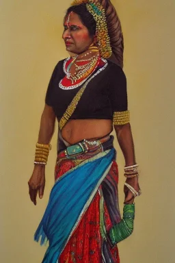 Portrait lady, full body shot, full-color medium shot indian