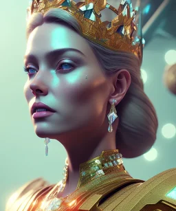 A portrait of a crystalised queen, atmospheric, realistic, unreal engine, cinematic lighting, octane render.