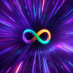 infinity symbol ∞ moving at warp speed, in space, striking, neon, chiaroscuro, dramatic, captivating, powerful, fantasy, beautiful, octane render, 16k post-production, artstation: award-winning: atmospheric: commanding: fantastical: clarity: ultra quality: striking: brilliance: stunning colors: amazing depth; lens: f/11, 35mm