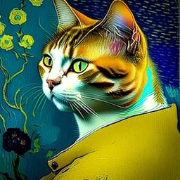 Retrato de um gato por Van Gogh