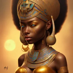 sango fantasy, fantasy magic, intricate, sharp focus, illustration, highly detailed, digital painting, concept art, matte, masterpiece head sexy African beauty black afro hair earth lady golden African huts Egyptian princess