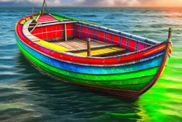 Fisherboat, realistic, colorfull, ocean, small boat, rowing boat