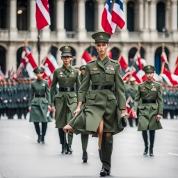 A combination of a military parade and a fashion show.