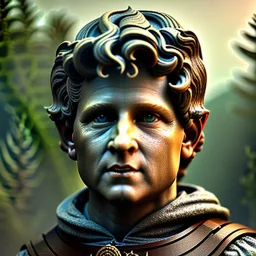 White Statue samwise gamgee, full body, Rome sculpture style, full body, details, fresco background, hyper realistic, 8k,