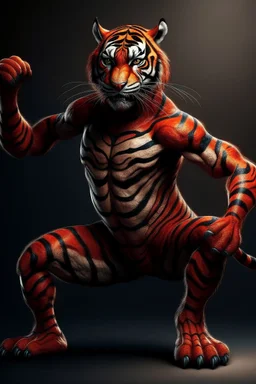 A picture of a tiger in the form of a spiderman, a professional, high JPEG image