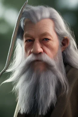 Gandalf toddler, full body, bokeh, hyper realistic