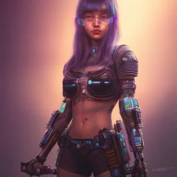 A beautiful portrait of a cute cyberpunk beautiful girl by sandra chevrier and, greg rutkowski and wlop, purple blue color scheme, high key lighting, volumetric light, digital art, highly detailed, fine detail, intricate, ornate, complex, octane render, unreal engine, photorealistic