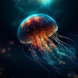 abstract image of jellyfish in outer space
