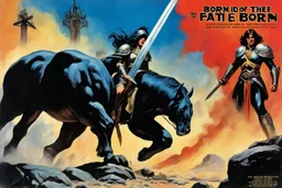 (sword and sorcery) born Inside the Fate of the battle born Inside the Fate of the battle (1970s vintage pulp art, Amazing Stories, Weird Tales, 8k, high resolution, best quality)
