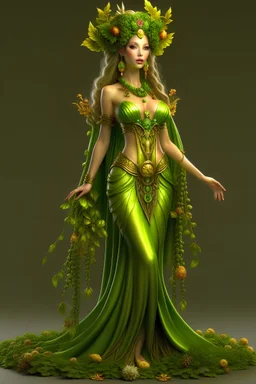 Nature goddess, full body, realistic