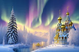  russian palace gold white，waterfall, blue lake, winter snow flakessnow, northern Lights, full of details, smooth, bright sunshine，soft light atmosphere, light effect，vaporwave colorful, concept art, smooth, extremely sharp detail, finely tuned detail, ultra high definition, 8 k, unreal engine 5, ultra sharp focus