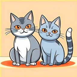 2 cats cartoon