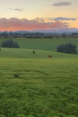 A beautiful classical painting of a field