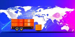 Vector and transportation operation service. Network vectors distribution of Container Cargo, Smart logistics and future of transport on global networking.