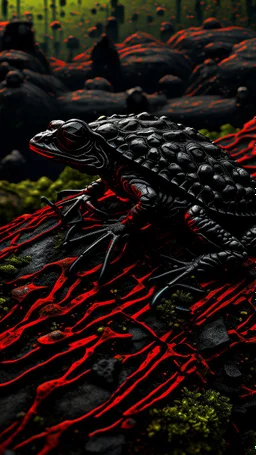 A frog black vein, human veins, mixing together a lot of them, like a forest, big and small veins a lot of them,