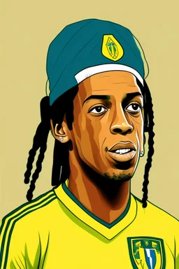 Ronaldinho Brazilian football player ,cartoon 2d