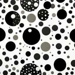 Abstract black spots on canvas, odd