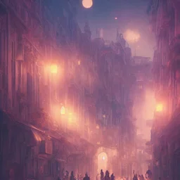 amazing euphoric futuristic Venetian Carnival sci-fi fantasy utopian paradise, Photorealistic beautiful, epic composition, night, dramatic, lights, dark, colourful, cute, Chiaroscuro, magical, caustics, studio ghibli, beautiful lighting, intricate detail, lively, Jordan Grimmer, Atey Ghailan