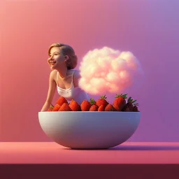 pixar style, volumetric pink sky environment and background, volumetric lighting, dramatic lighting, realistic painting of a beautiful housewife eating strawberry marmelade, smiling, detailed digital painting, extreme dense and fine, anime, ornate, colour-washed colors, elegant, small minutiae, tiny features, particulars, centered, smooth, sharp focus, renderman gofur render, 8k, uhd, detailed eyes, realistic shaded volumetric lighting, caustics, backlight