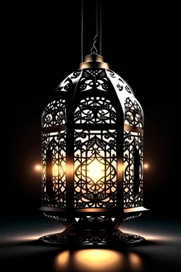 Ramadan with lights Lantern, with writing text ( Basmalh)