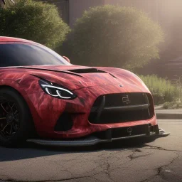 photo of a ultra realistic modified sport car on new wraps, cutaways,freshest,relaxing, eye-catching visuals, rims, sunny, springs, cinematic lighting, studio lighting, 4k, hyper realistic, focused, landscape, extreme details, unreal engine 5, cinematic