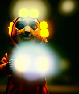 Wes Anderson photographer, night forest, Ultra realistic woman with matryoshka mask, Japanese style, wide angle view, magic, fireflies, soft color, highly detailed, unreal engine 5, ray tracing, RTX, lumen lighting, ultra detail, volumetric lighting, 3d, finely drawn, high definition.