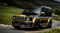 A (((G-Wagon bentley))) featuring a luxurious interior, advanced technologies, and a sleek body kit designed by MANSORY, exuding an air of sophistication and power