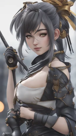 ronin Girl in 8k Neco anime artstyle , venom them, ronin costume, close picture, ronin custom, highly detailed, high details, detailed portrait, masterpiece,ultra detailed, ultra quality