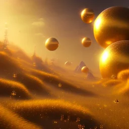 beautiful cosmic transparent golden landscape very etheric and cosmic, delicate colors, ultra sharp focus, 8k, unreal engine 5, extremely sharp detail, light effect, soft light atmosphere, smooth, full of details