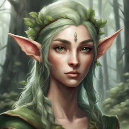 dnd, portrait of forest elf