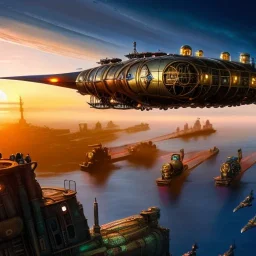 fullbody Drawing of 'sketch of steampunk Airship as in the movie mortal engines(2018)',intricate detail,andrea bonelli,Kilian Eng,Ohrai,evan lee,Aleksandr Sidelnikov,KyuYong Eom,three quarters frontal aerial view,toned colors,32k