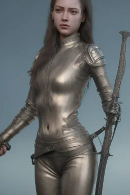 highly detailed, beautiful, young woman, sword