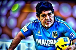 Diego Maradona, Filmado em Canon EOS R5, lente 50mm, profundidade de campo, velocidade do obturador 1/1000, f/2.8, balanço de branco, 6000k. Alta resolução, detalhes realistas, efeito HDR, grão de filme, 4K. –ar 16:10 –s 700 –q 5**