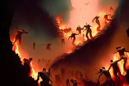 people falling into hell