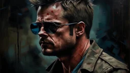 oil painting of tyler durden