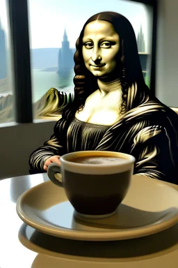 موناليزا تشرب قهوا في برج خليفة