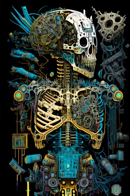 Nychos an exploded view of an android r2i robot. With his master illustrator and urban artist known for intricate details and visually striking cross-sections, this urban artist's work is truly one-of-a-kind." hdr 8k masterpiece an visually striking cross-section and X-ray images, often with gory details. Using the word “exploded” adds a sense of motion showing disected parts inside out in hd with vivrant colors, Octane render, Unreal Engine, in a symbolic and meaningful style, insanely d