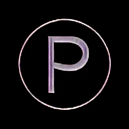 logo with the letter p, graphic, black and white