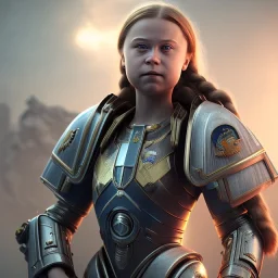  Greta Thunberg portrait octane render, Space Marines.