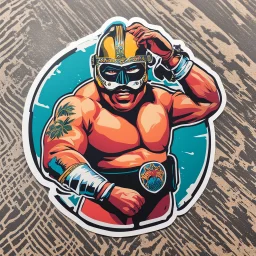 [sticker by Greg Smallwood] Mil Mascaras on the ring